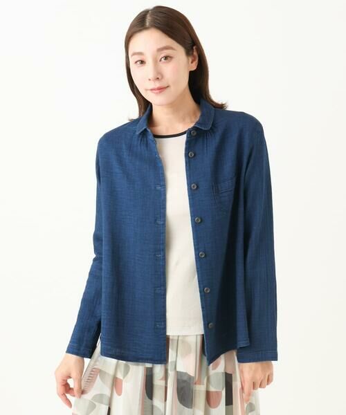 GIANNI LO GIUDICE / ジャンニ・ロ・ジュディチェ シャツ・ブラウス | [洗える]二重織ガーゼデニムブラウス | 詳細2