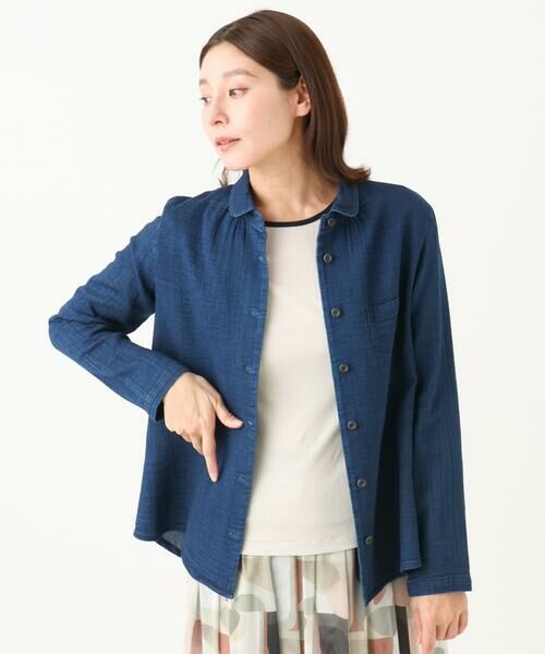 GIANNI LO GIUDICE / ジャンニ・ロ・ジュディチェ シャツ・ブラウス | [洗える]二重織ガーゼデニムブラウス | 詳細3