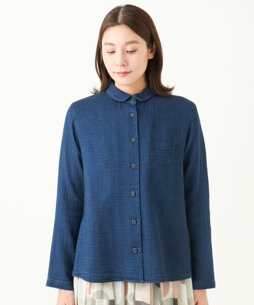 GIANNI LO GIUDICE / ジャンニ・ロ・ジュディチェ シャツ・ブラウス | [洗える]二重織ガーゼデニムブラウス | 詳細4