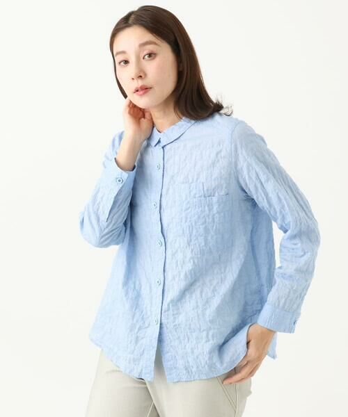 GIANNI LO GIUDICE / ジャンニ・ロ・ジュディチェ シャツ・ブラウス | [洗える・日本製]シャーリングシャンブレーブラウス | 詳細1