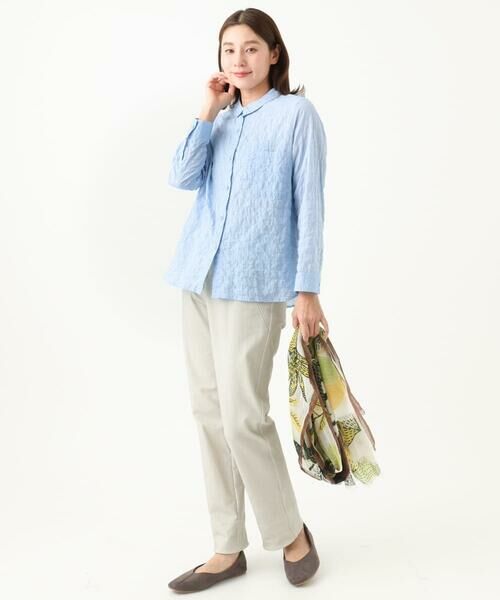 GIANNI LO GIUDICE / ジャンニ・ロ・ジュディチェ シャツ・ブラウス | [洗える・日本製]シャーリングシャンブレーブラウス | 詳細4