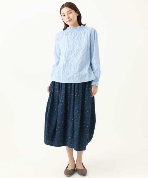 GIANNI LO GIUDICE / ジャンニ・ロ・ジュディチェ シャツ・ブラウス | [洗える]シャーリングシャンブレープルオーバーブラウス | 詳細1