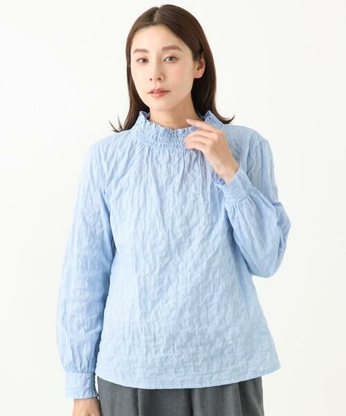 GIANNI LO GIUDICE / ジャンニ・ロ・ジュディチェ シャツ・ブラウス | [洗える]シャーリングシャンブレープルオーバーブラウス | 詳細3