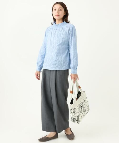 GIANNI LO GIUDICE / ジャンニ・ロ・ジュディチェ シャツ・ブラウス | [洗える]シャーリングシャンブレープルオーバーブラウス | 詳細5