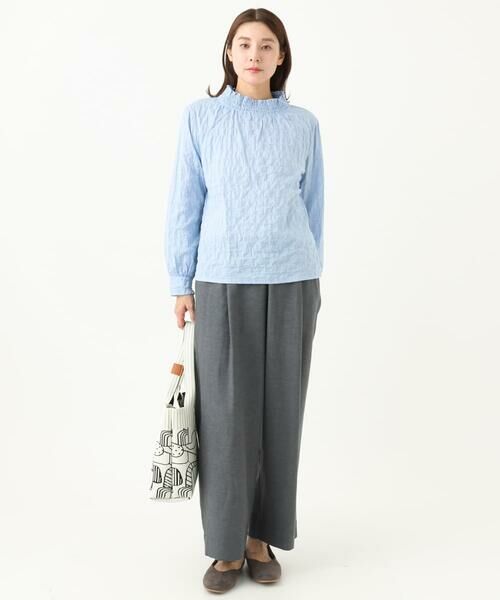 GIANNI LO GIUDICE / ジャンニ・ロ・ジュディチェ シャツ・ブラウス | [洗える]シャーリングシャンブレープルオーバーブラウス | 詳細6