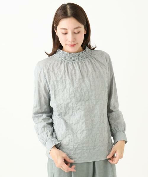 GIANNI LO GIUDICE / ジャンニ・ロ・ジュディチェ シャツ・ブラウス | [洗える]シャーリングシャンブレープルオーバーブラウス | 詳細7