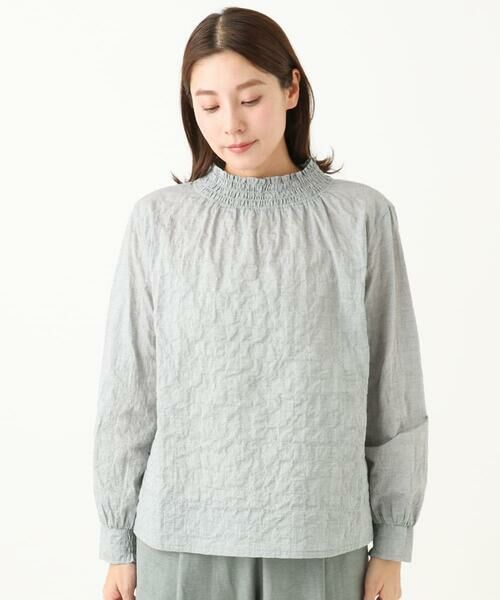 GIANNI LO GIUDICE / ジャンニ・ロ・ジュディチェ シャツ・ブラウス | [洗える]シャーリングシャンブレープルオーバーブラウス | 詳細8