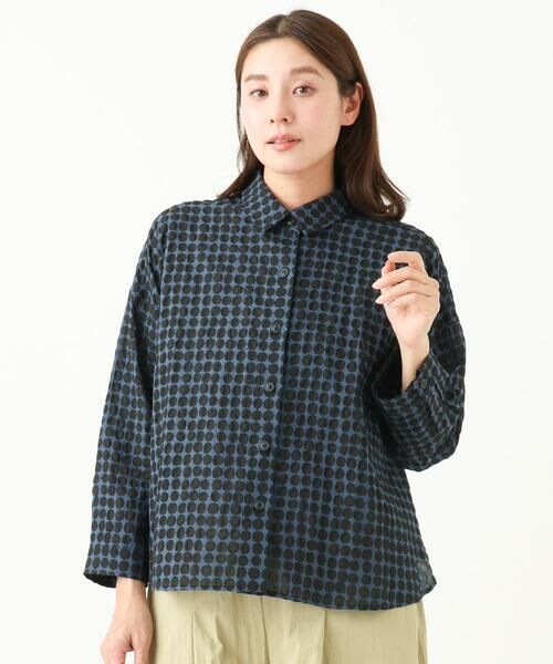 GIANNI LO GIUDICE / ジャンニ・ロ・ジュディチェ シャツ・ブラウス | [洗える]塩縮ドットシャツブラウス | 詳細1