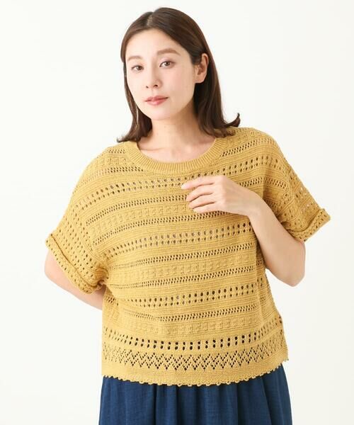 GIANNI LO GIUDICE / ジャンニ・ロ・ジュディチェ ニット・セーター | [洗える]透かし編み半袖ニット | 詳細1