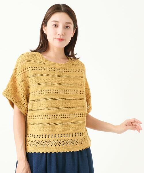 GIANNI LO GIUDICE / ジャンニ・ロ・ジュディチェ ニット・セーター | [洗える]透かし編み半袖ニット | 詳細3