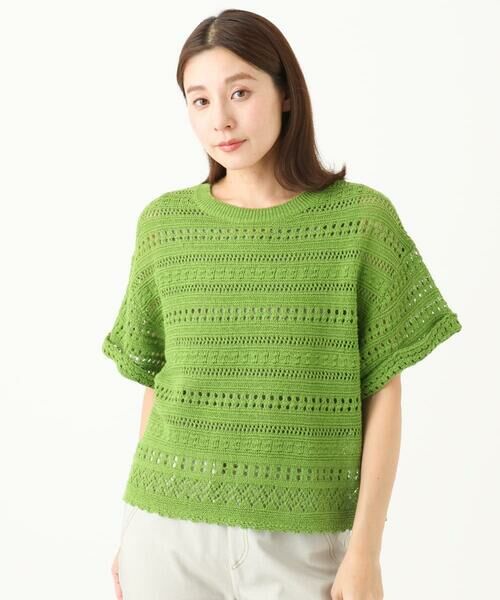 GIANNI LO GIUDICE / ジャンニ・ロ・ジュディチェ ニット・セーター | [洗える]透かし編み半袖ニット | 詳細6