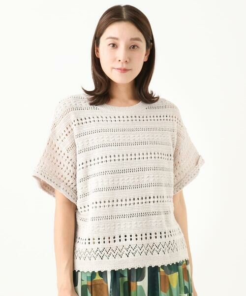 GIANNI LO GIUDICE / ジャンニ・ロ・ジュディチェ ニット・セーター | [洗える]透かし編み半袖ニット | 詳細14