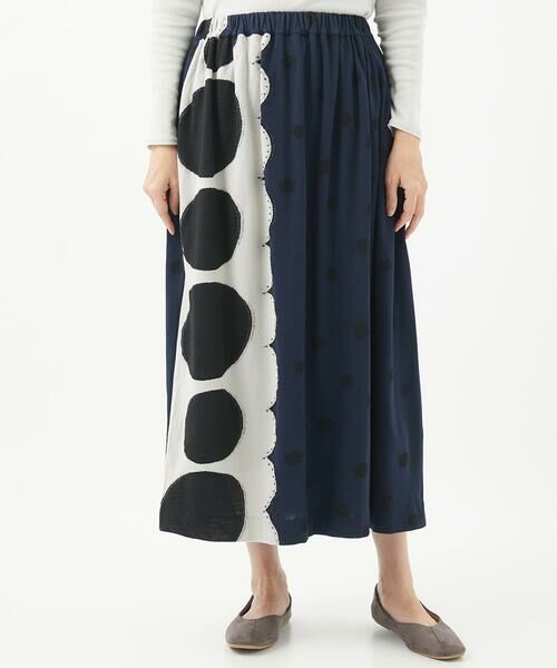 GIANNI LO GIUDICE / ジャンニ・ロ・ジュディチェ ロング・マキシ丈スカート | [洗える・日本製]ウール混ドットジャガードスカート | 詳細1