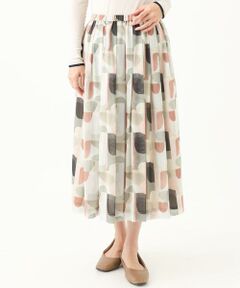 GIANNI LO GIUDICE / ジャンニ・ロ・ジュディチェ ロング・マキシ丈スカート | [洗える・日本製]サモーラチュールプリントスカート