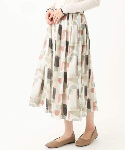 GIANNI LO GIUDICE / ジャンニ・ロ・ジュディチェ ロング・マキシ丈スカート | [洗える・日本製]サモーラチュールプリントスカート | 詳細1