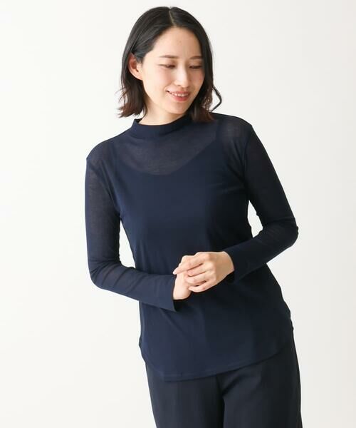 GIANNI LO GIUDICE / ジャンニ・ロ・ジュディチェ カットソー | [洗える・日本製]シアーストレッチフライスモックネックカットソー | 詳細1