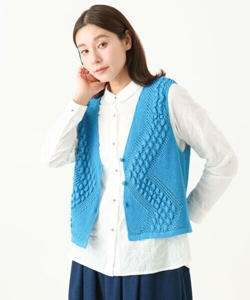 GIANNI LO GIUDICE / ジャンニ・ロ・ジュディチェ ベスト | [洗える]透かし編みGAUSSニットベスト | 詳細1