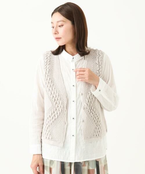 GIANNI LO GIUDICE / ジャンニ・ロ・ジュディチェ ベスト | [洗える]透かし編みGAUSSニットベスト | 詳細5