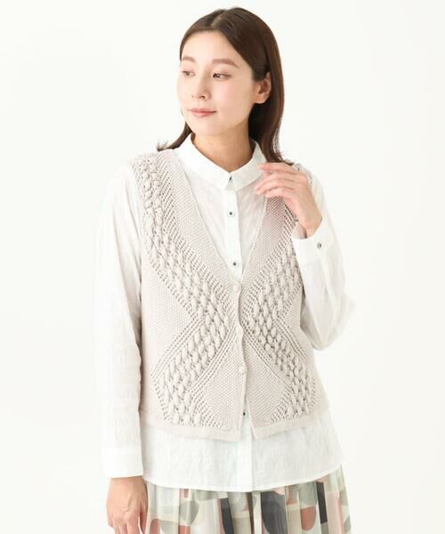 GIANNI LO GIUDICE / ジャンニ・ロ・ジュディチェ ベスト | [洗える]透かし編みGAUSSニットベスト | 詳細6