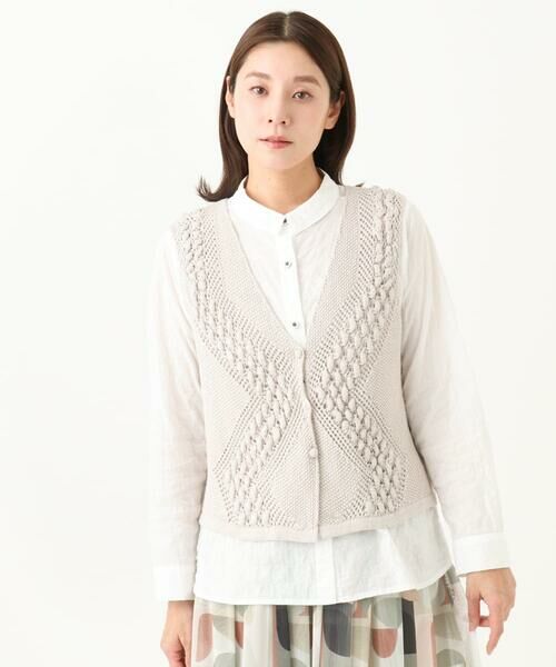 GIANNI LO GIUDICE / ジャンニ・ロ・ジュディチェ ベスト | [洗える]透かし編みGAUSSニットベスト | 詳細7
