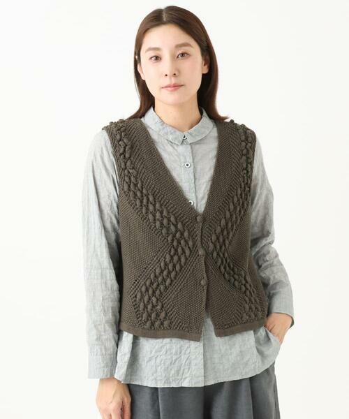 GIANNI LO GIUDICE / ジャンニ・ロ・ジュディチェ ベスト | [洗える]透かし編みGAUSSニットベスト | 詳細21