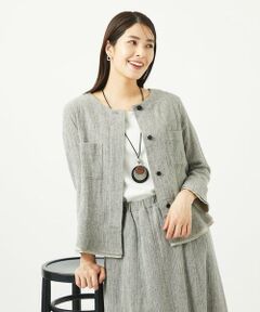 GIANNI LO GIUDICE / ジャンニ・ロ・ジュディチェ シャツ・ブラウス | GREEKストライプ楊柳ブラウスジャケット