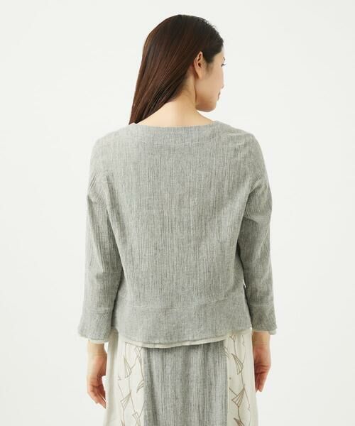 GIANNI LO GIUDICE / ジャンニ・ロ・ジュディチェ シャツ・ブラウス | GREEKストライプ楊柳ブラウスジャケット | 詳細10