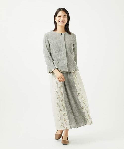 GIANNI LO GIUDICE / ジャンニ・ロ・ジュディチェ シャツ・ブラウス | GREEKストライプ楊柳ブラウスジャケット | 詳細19