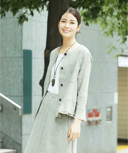 GIANNI LO GIUDICE / ジャンニ・ロ・ジュディチェ シャツ・ブラウス | GREEKストライプ楊柳ブラウスジャケット | 詳細2