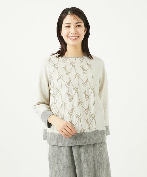 GIANNI LO GIUDICE / ジャンニ・ロ・ジュディチェ シャツ・ブラウス | レーヨンリネンエンブロイダリーブラウス | 詳細1