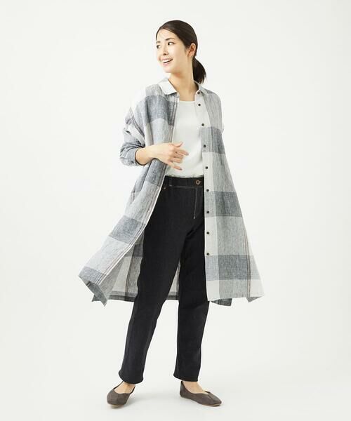 GIANNI LO GIUDICE / ジャンニ・ロ・ジュディチェ シャツ・ブラウス | [洗える]リネンチェックロングシャツブラウス | 詳細19