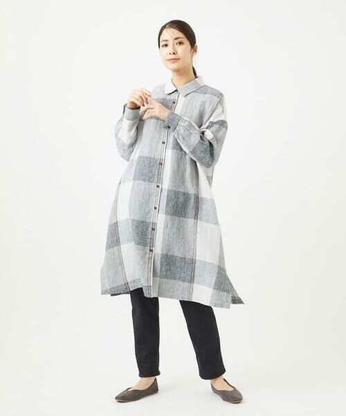 GIANNI LO GIUDICE / ジャンニ・ロ・ジュディチェ シャツ・ブラウス | [洗える]リネンチェックロングシャツブラウス | 詳細21
