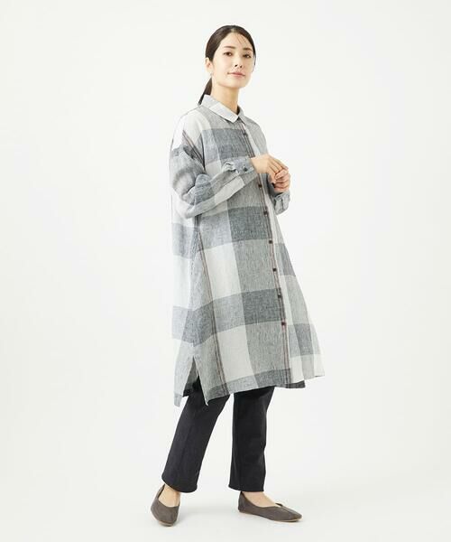 GIANNI LO GIUDICE / ジャンニ・ロ・ジュディチェ シャツ・ブラウス | [洗える]リネンチェックロングシャツブラウス | 詳細22