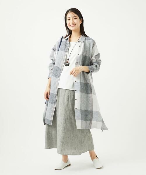 GIANNI LO GIUDICE / ジャンニ・ロ・ジュディチェ シャツ・ブラウス | [洗える]リネンチェックロングシャツブラウス | 詳細24