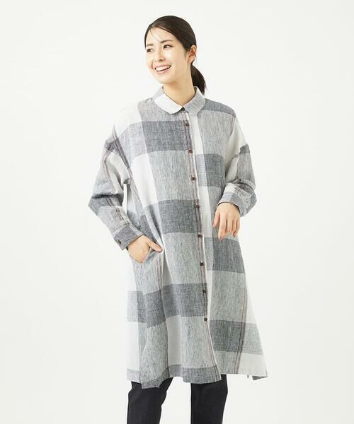 GIANNI LO GIUDICE / ジャンニ・ロ・ジュディチェ シャツ・ブラウス | [洗える]リネンチェックロングシャツブラウス | 詳細7