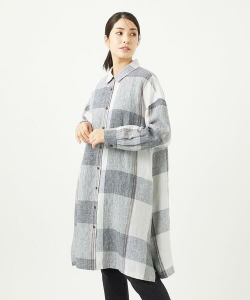 GIANNI LO GIUDICE / ジャンニ・ロ・ジュディチェ シャツ・ブラウス | [洗える]リネンチェックロングシャツブラウス | 詳細8