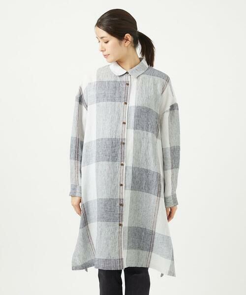 GIANNI LO GIUDICE / ジャンニ・ロ・ジュディチェ シャツ・ブラウス | [洗える]リネンチェックロングシャツブラウス | 詳細9