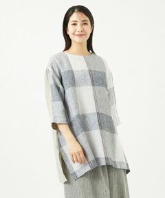 GIANNI LO GIUDICE / ジャンニ・ロ・ジュディチェ シャツ・ブラウス | [洗える]リネンチェックプルオーバーブラウス