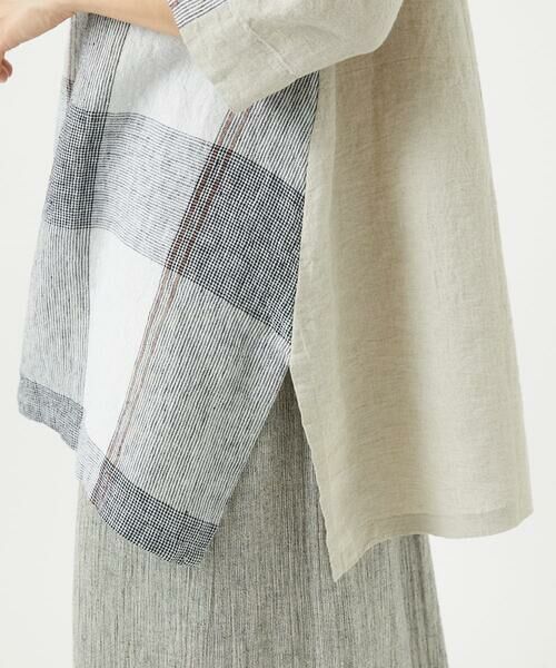 GIANNI LO GIUDICE / ジャンニ・ロ・ジュディチェ シャツ・ブラウス | [洗える]リネンチェックプルオーバーブラウス | 詳細10