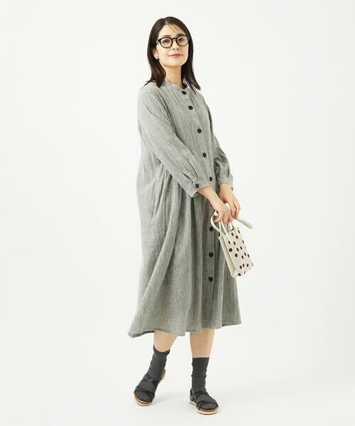 GIANNI LO GIUDICE / ジャンニ・ロ・ジュディチェ ロング・マキシ丈ワンピース | GREEKストライプ楊柳ブラウスワンピース | 詳細17