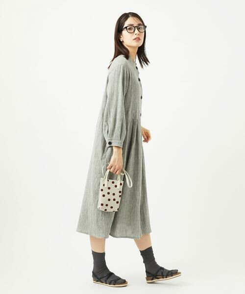 GIANNI LO GIUDICE / ジャンニ・ロ・ジュディチェ ロング・マキシ丈ワンピース | GREEKストライプ楊柳ブラウスワンピース | 詳細18