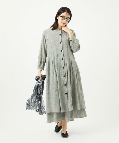 GIANNI LO GIUDICE / ジャンニ・ロ・ジュディチェ ロング・マキシ丈ワンピース | GREEKストライプ楊柳ブラウスワンピース | 詳細2