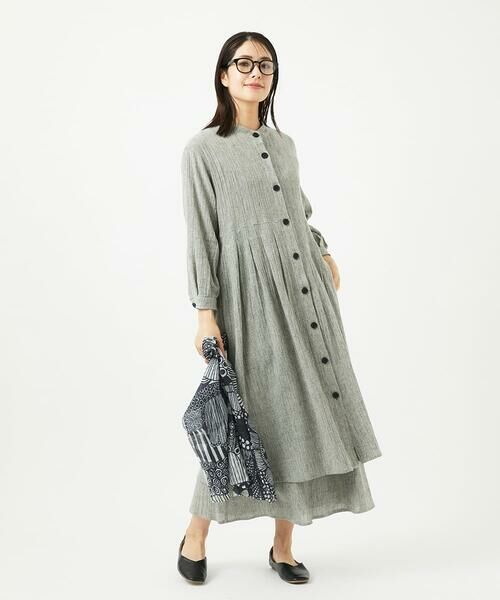 GIANNI LO GIUDICE / ジャンニ・ロ・ジュディチェ ロング・マキシ丈ワンピース | GREEKストライプ楊柳ブラウスワンピース | 詳細3