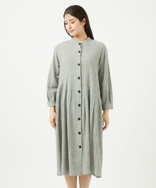 GIANNI LO GIUDICE / ジャンニ・ロ・ジュディチェ ロング・マキシ丈ワンピース | GREEKストライプ楊柳ブラウスワンピース | 詳細6