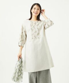 GIANNI LO GIUDICE / ジャンニ・ロ・ジュディチェ ロング・マキシ丈ワンピース | レーヨンリネンエンブロイダリーチュニックワンピース