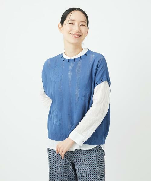 GIANNI LO GIUDICE / ジャンニ・ロ・ジュディチェ ニット・セーター | [洗える]アイレットフラワーニットベスト | 詳細4