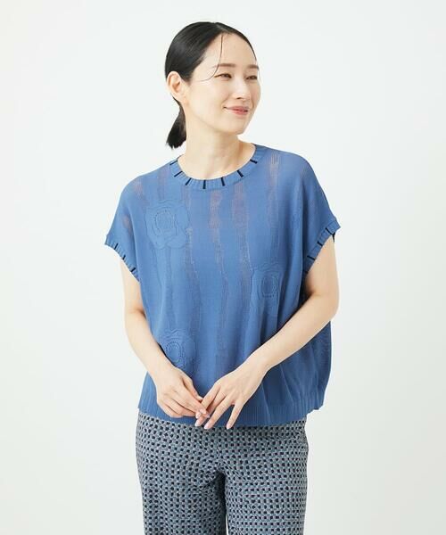 GIANNI LO GIUDICE / ジャンニ・ロ・ジュディチェ ニット・セーター | [洗える]アイレットフラワーニットベスト | 詳細7