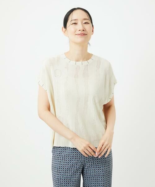 GIANNI LO GIUDICE / ジャンニ・ロ・ジュディチェ ニット・セーター | [洗える]アイレットフラワーニットベスト | 詳細27