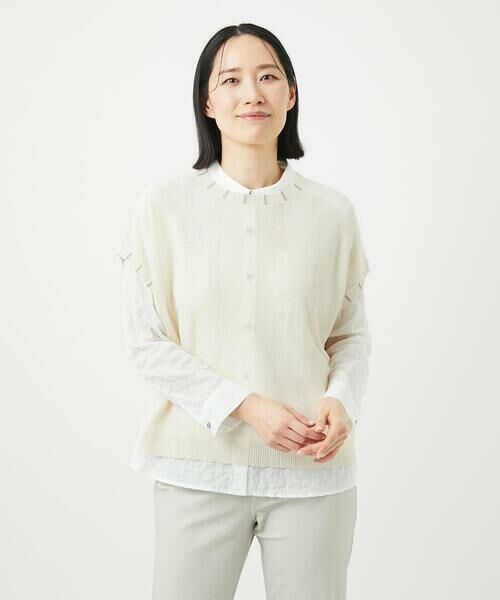 GIANNI LO GIUDICE / ジャンニ・ロ・ジュディチェ ニット・セーター | [洗える]アイレットフラワーニットベスト | 詳細29