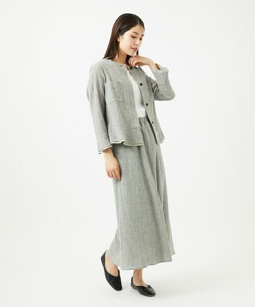 GIANNI LO GIUDICE / ジャンニ・ロ・ジュディチェ ロング・マキシ丈スカート | GREEKストライプ楊柳スカート | 詳細13